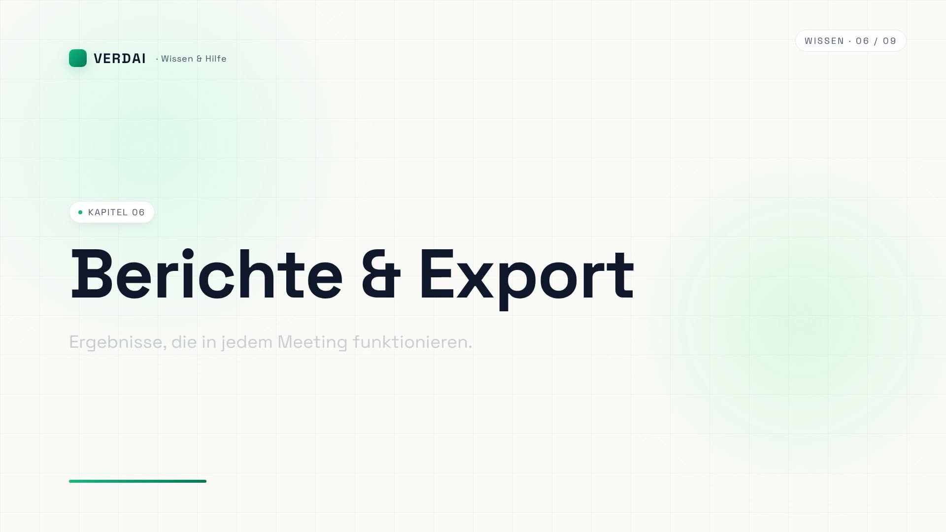 Vorschaubild: Berichte & Export